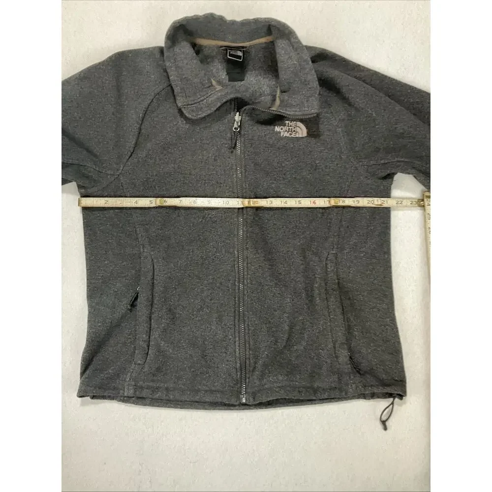 Vintage The North Face Full Zip Grey Fleece Jacket Adjustable Gorpcore worn-in M